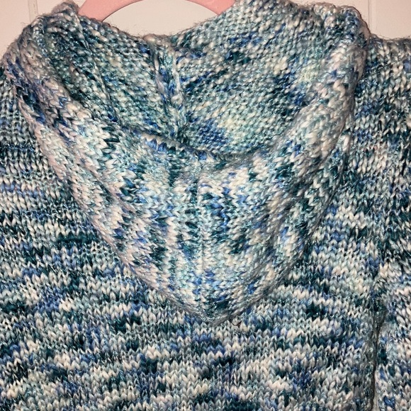 Guess speckled shimmer blue hooded zip up sweater - Picture 5 of 6